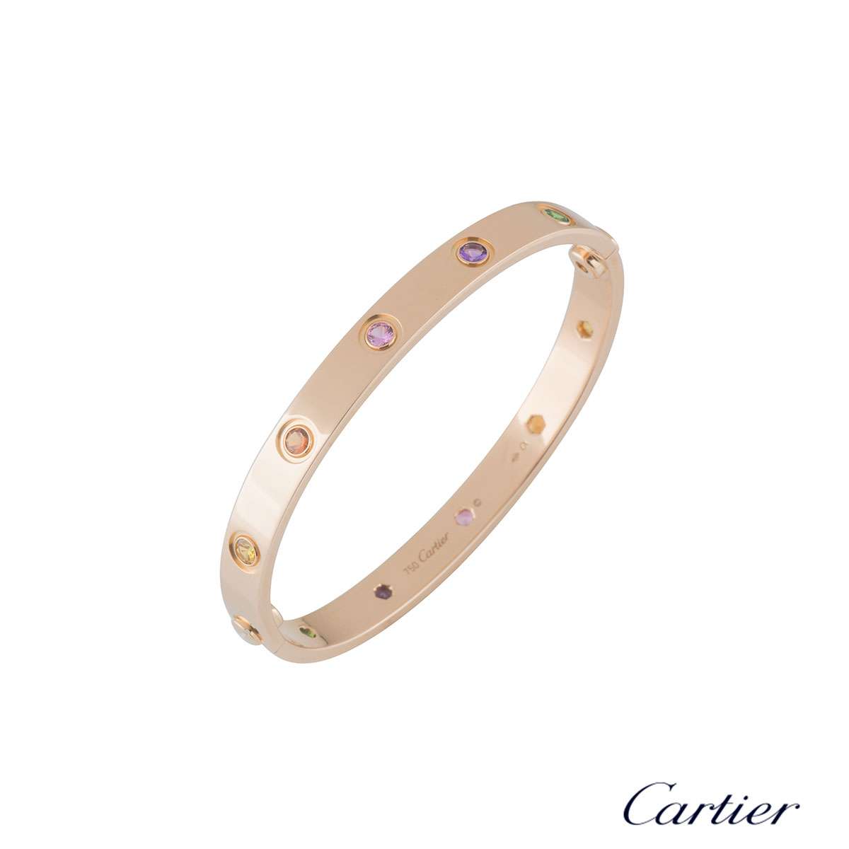 Cartier love bracelet shop colored stones